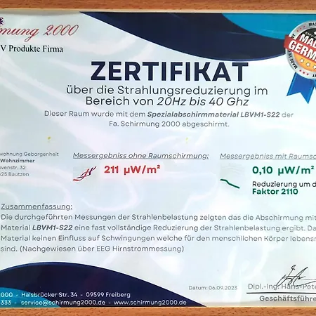 Appartamento Geborgenheit Asza Mit Strahlungsfreien Zonen Bautzen